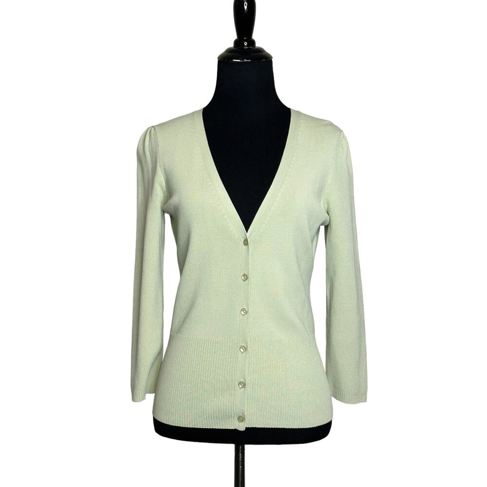 Loft light green 3/4 sleeves button cardigan size small
